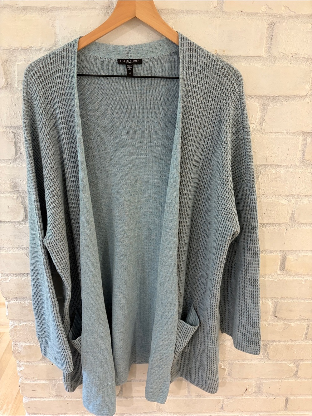 Eileen Fisher Woman Cotton Waffle Knit Cardigan (B8)
